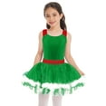 thumbnail image 1 of iEFiEL Girls Christmas Snowman Costume Velvet Puff Sleeves Ballet Tutu Dress Leotard Green-A 8, 1 of 7