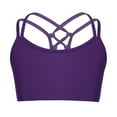 thumbnail image 1 of iEFiEL Girls Criss Cross Back Tank Bra Tops Crop Top for Ballet Dance Workout Purple 12, 1 of 7