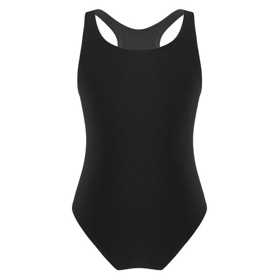 iEFiEL Girls Cutout Back Ballet Gymnastics Leotard Halter Jazz Modern Dance Costume Leotard Black-A 14