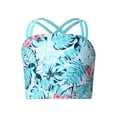 thumbnail image 1 of iEFiEL Girls Double Cross Shoulder Straps Swimming Crop Top Vest Butterfly Prints Tankini Tank Top Swimwear Green 8, 1 of 6