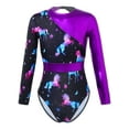 thumbnail image 1 of iEFiEL Girls Leopard Prints Ballet Dance Leotard Gymnastics Yoga Training Bodysuit Purple-A 12, 1 of 5