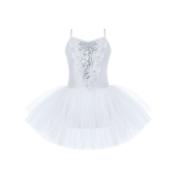 iEFiEL Girls Lovely Bowties Spaghetti Straps Ballet Dance Gymnastics Leotard Tutu Dress