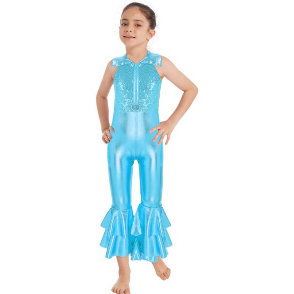 iEFiEL Girls Metallic Ballet Dance Unitard Gymnastics Performance Leotard