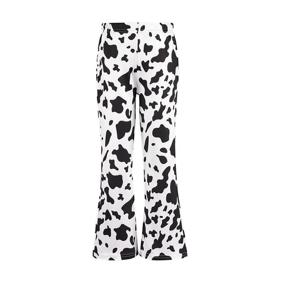iEFiEL Girls Metallic Flare Dance Pants High Waist Bell Bottom Jazz Leggings Black&White 16