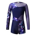 thumbnail image 1 of iEFiEL Girls One-piece Dance Jumpsuit Leopard Prints Open Back Gymnastics Dance Leotard Navy Blue 8, 1 of 7