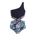thumbnail image 1 of iEFiEL Girls One-piece Swimming Jumpsuit Single Shoulder Strap Bathing Suit,Sizes 4-16 Summer Lily Pink 4, 1 of 7