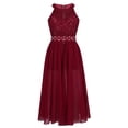 thumbnail image 1 of iEFiEL Girls Rhinestone Floral Lace Maxi Romper Dress for Pageant School Dance Birthday Party, 1 of 7