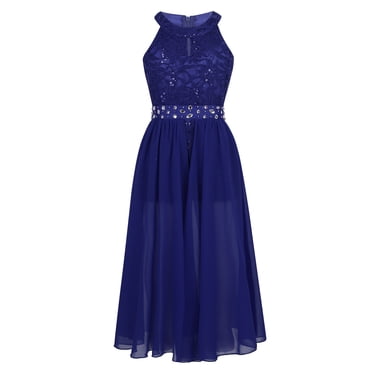 JEATHA Girls Floral Lace Rhinestone Romper Dress - Maxi Chiffon Pageant Gown For Special Occasions