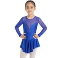 thumbnail image 1 of iEFiEL Girls Rhinestone Leotard Ballet Dress Mesh Splice Figure Ice Skating Dress Dance Costume, 1 of 7