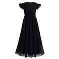 thumbnail image 1 of iEFiEL Girls Ruffles Bridesmaid Prom Gown Party Long Flower Girl Dress Black 4, 1 of 6