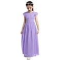thumbnail image 1 of iEFiEL Girls Ruffles Bridesmaid Prom Gown Party Long Flower Girl Dress Lavender 14, 1 of 6