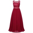 thumbnail image 1 of iEFiEL Girls Sequined Lace Chiffon Flower Girl Dress 2 Layers Wedding Birthday Party Dress Burgundy 14, 1 of 7
