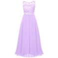 thumbnail image 1 of iEFiEL Girls Sequined Lace Chiffon Flower Girl Dress 2 Layers Wedding Birthday Party Dress Lavender-A 8, 1 of 5