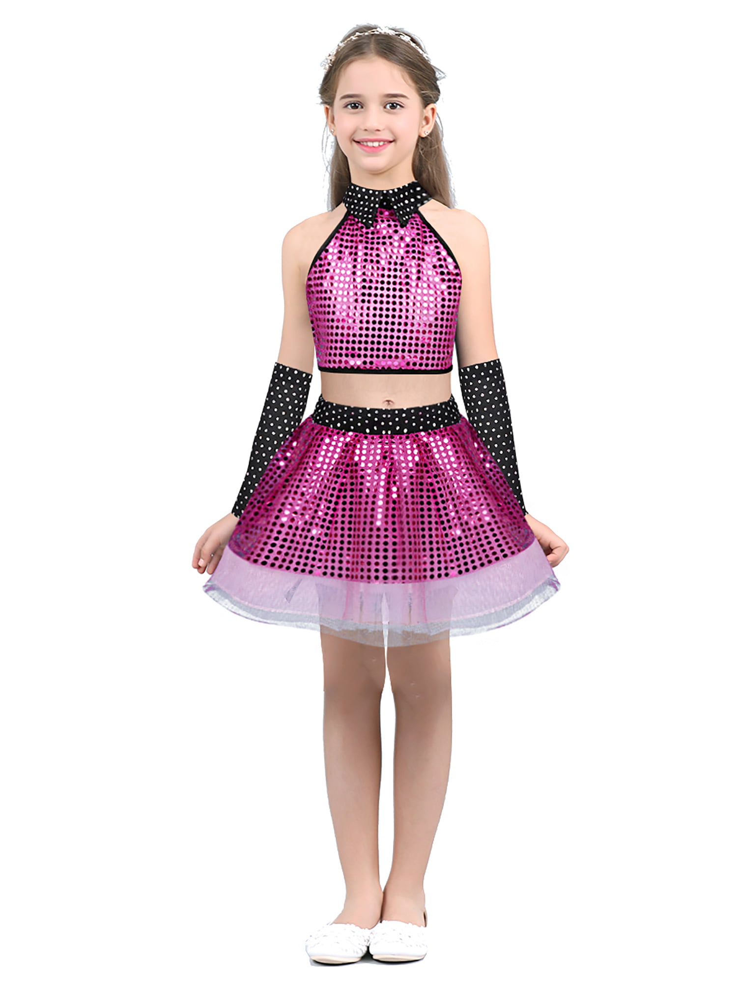 Children Girls Sequins Hip Hop Costume Jazz Street Dance Clothing Set |  Wish | Dance outfits, Modern dance costume, Hip hop outfits