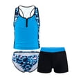 thumbnail image 1 of iEFiEL Girls Tankini Swimsuit 3 Piece Floral Print Bikini Swimwear Blue 10, 1 of 7