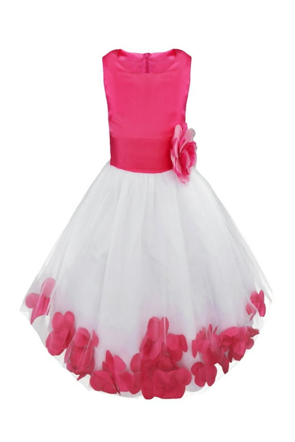 Girls Wedding Birthday Party Flower Dress Bowknot Tulle Princess Dress