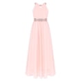 thumbnail image 1 of iEFiEL Girls Wedding Bridesmaid Dress Sparkle Sequins Chiffon Dress Cut-Out Floor Length Party Gown A Pink 6, 1 of 7