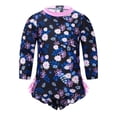 thumbnail image 1 of iEFiEL Infant Baby Girls One-piece Swimsuit Long Sleeves Floral Printed Ruffled Bathing Suit Rash Guard, 1 of 6