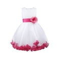 thumbnail image 1 of iEFiEL Infant Baby Girls Satin Bowknot Flower Girl Dress Petals Tulle Wedding Pageant Dress, 1 of 3