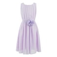 thumbnail image 1 of iEFiEL Kids Flower Girls Chiffon Dress Ruched Neckline Ball Gown Juniors Bridesmaid Dress Lavender 4, 1 of 7