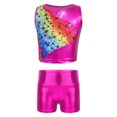 thumbnail image 1 of iEFiEL Kids Girls 2-Piece Activewear Modern Dance Sports Outfit Racer Back Vest Tops with Shorts Gym Suit Hot Pink 16, 1 of 7