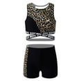 thumbnail image 1 of iEFiEL Kids Girls 2PCS Ballet Dance Outfit Tank Top with Letters Printed Bottoms Athletic Set for Gym Workout, 1 of 7