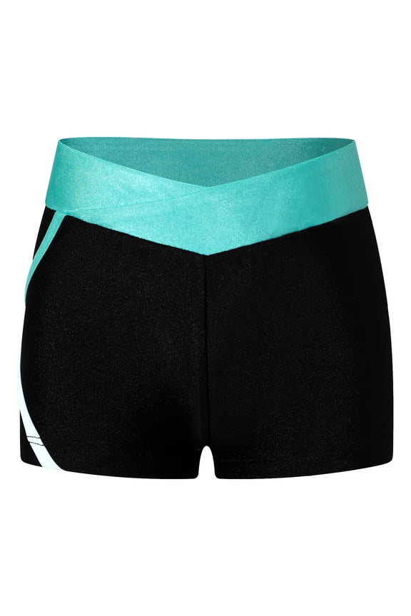 Kids Girls Ballet Dance Shorts Gym Yoga Cycling Shorts Activewear Blue Green 4