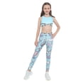 thumbnail image 1 of iEFiEL Kids Girls Ballet Dancewear Gymnastics Outfit Sports Bra Crop Tank Top with Yoga Running Pants Leggings Blue 8, 1 of 7
