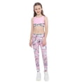 thumbnail image 1 of iEFiEL Kids Girls Ballet Dancewear Gymnastics Outfit Sports Bra Crop Tank Top with Yoga Running Pants Leggings Pink 8, 1 of 7