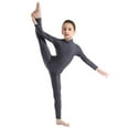 thumbnail image 1 of iEFiEL Kids Girls Basic Short Sleeve Gymnastic Ballet Dance Leotard Unitard Dark Gray XL, 1 of 6