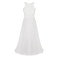 thumbnail image 1 of iEFiEL Kids Girls Chiffon Floral Lace Flower Girl Dress High-waist Wedding Birthday Party Dress, 1 of 7