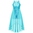 thumbnail image 1 of iEFiEL Kids Girls Chiffon Skirt Overlay Sequins Jumpsuit Romper Sleeveless Wedding Bridesmaid Birthday Party Dress Light Blue 6, 1 of 7