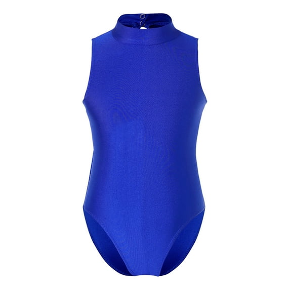 iEFiEL Kids Girls Cutout Back Ballet Dance Bodysuit Cutout Back Leotard Gymnastics Jumpsuit Blue 8-10