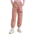 thumbnail image 1 of iEFiEL Kids Girls Drawstring Cargo Pants Dungarees Elastic Waist Casual Baggy Pants Pink 12, 1 of 7