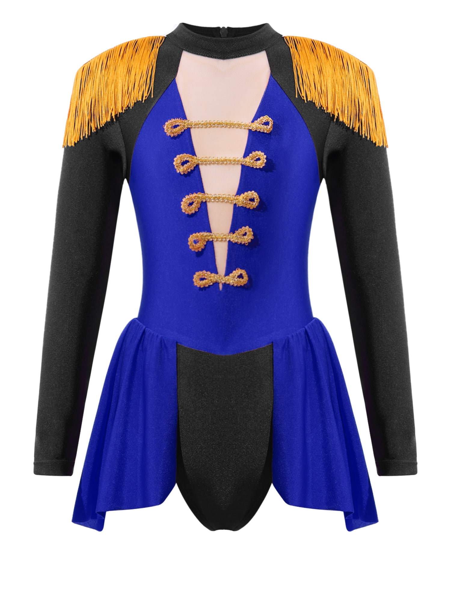 iEFiEL Kids Girls Drum Major Costume Tassel Epaulet Long Sleeve
