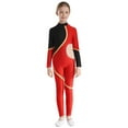 thumbnail image 1 of iEFiEL Kids Girls Figure Skating Bodysuit Ballerina Gymnastics Acrobatics Leotard Long Sleeve Shiny Rhinestones Jumpsuit Red 8, 1 of 7