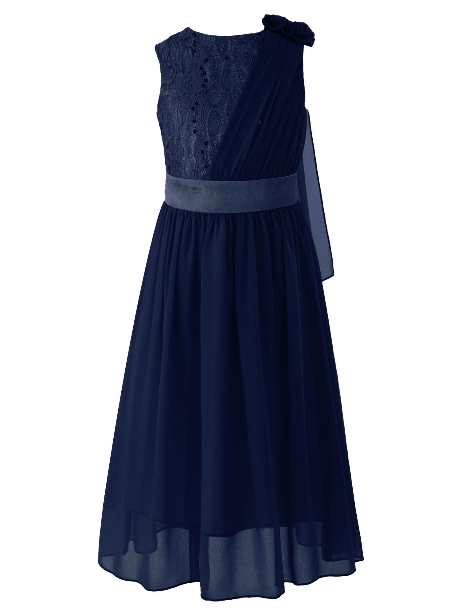 Bailey Boys Girls Navy Blue Cord Dress - Holiday Watson Plaid Sash main image 1