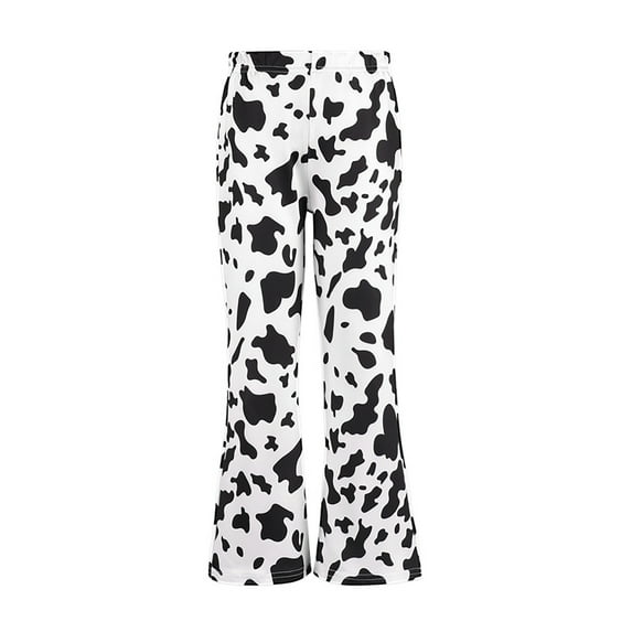 iEFiEL Kids Girls Jazz Hip Hop Dance Flare Pants Gymnastics Yoga Bell Bottoms Black&White 8