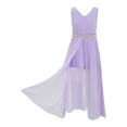 thumbnail image 1 of iEFiEL Kids Girls Jumpsuit Romper Maxi Dress with Rhinestone Belt for Pageant Birthday Party Lavender 16, 1 of 7