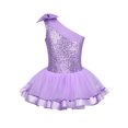 thumbnail image 1 of iEFiEL Kids Girls One Shoulder Bowknot Sequined Ballet Dance Gymnastics Leotard Tutu Dress, 1 of 7