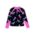 thumbnail image 1 of iEFiEL Kids Girls Printed Long Sleeve Swim Tops UPF 50 Rash Guard Swimming Shirt Pool Beach Bathing Suit Hot Pink 16, 1 of 5