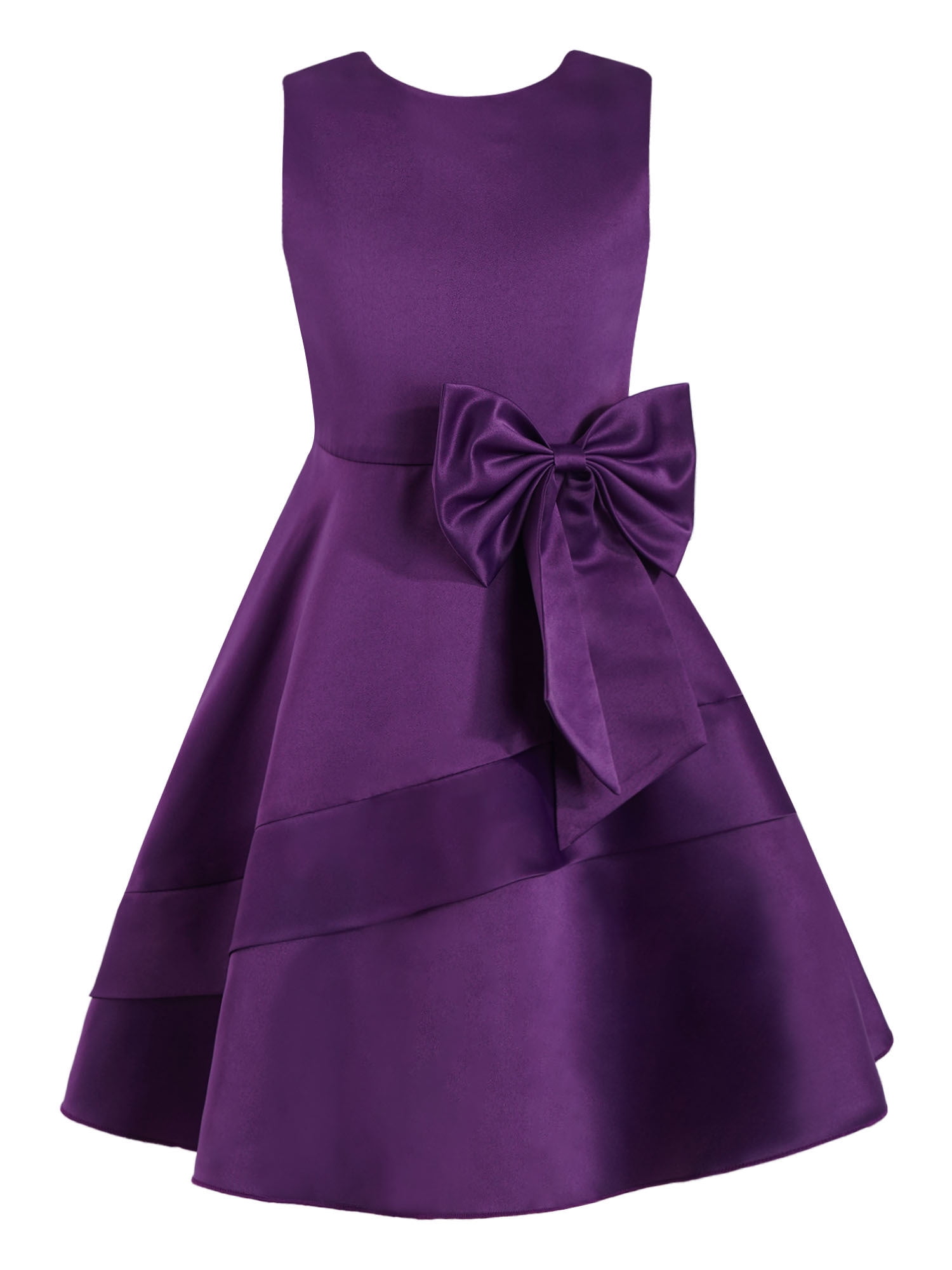 iEFiEL Kids Girls Satin Sleeveless Princess Dress Elegant A-line ...