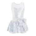 thumbnail image 1 of iEFiEL Kids Girls Sequins Ballet Dance Dress Bowknot Waist Jazz Costume Silver 6, 1 of 5