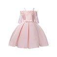 thumbnail image 1 of iEFiEL Kids Girls Sheer Lace Embroidered Flower Dress Princess Pageant Bridesmaid Birthday Dress Pink 6, 1 of 4