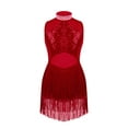 thumbnail image 1 of iEFiEL Kids Girls Shiny Rhinestones Jazz Dance Dress Sequins Tassels Latin Dance Wear, 1 of 5