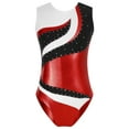 thumbnail image 1 of iEFiEL Kids Girls Sleeveless Ballet Dance Leotard Gymnastics Workout Bodysuit Sparkle Rhinestones Ballerina Costume Red 8, 1 of 7