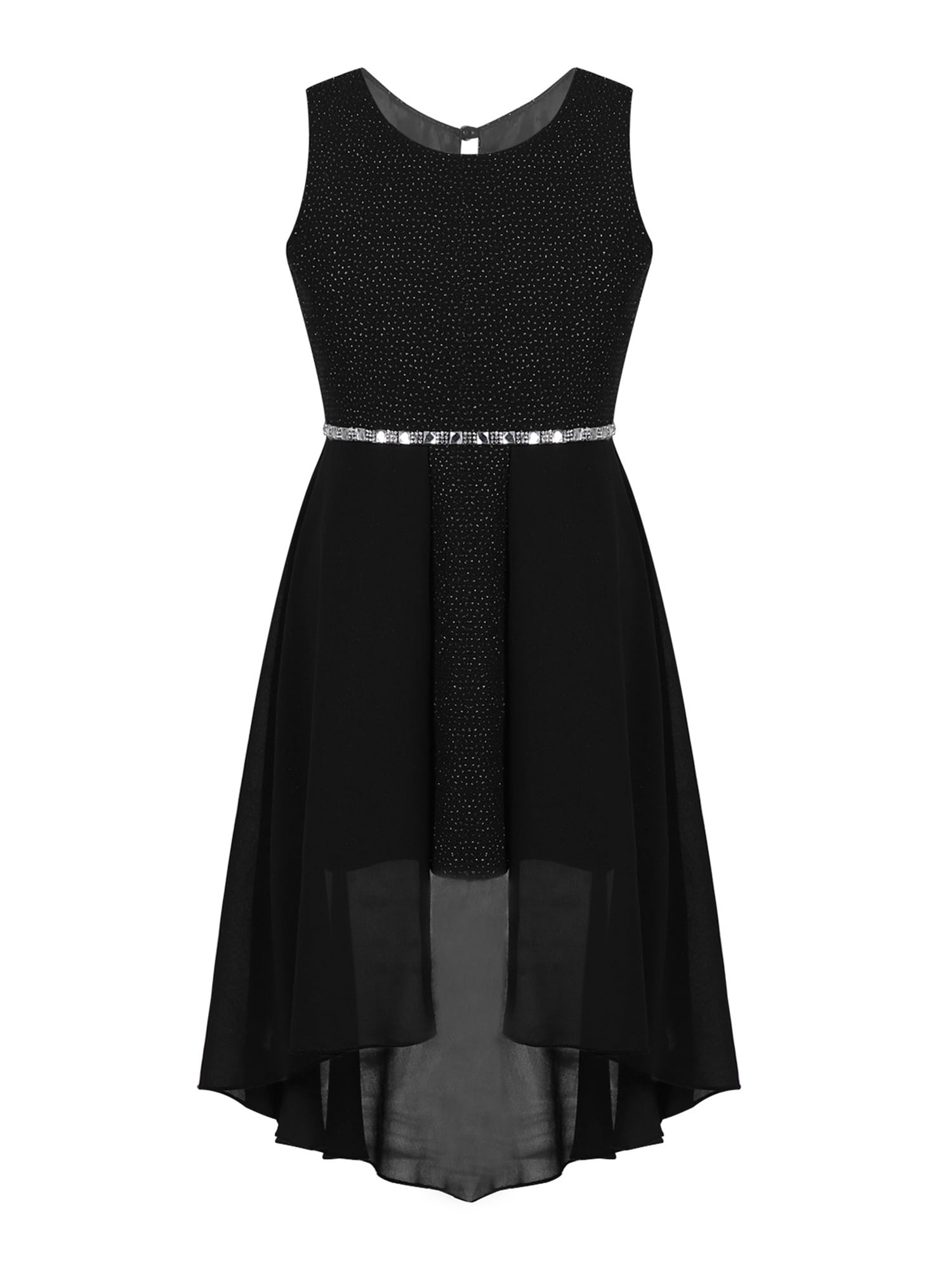 Girls black clearance high low dress