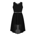 thumbnail image 1 of iEFiEL Kids Girls Sleeveless Sparkly Rhinestone High-low Hem Dress for Birthday Party Black 4, 1 of 7