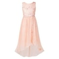 thumbnail image 1 of iEFiEL Kids Girls Sleeveless Sparkly Rhinestone High-low Hem Dress for Birthday Party Coral Pink 14, 1 of 7