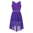 thumbnail image 1 of iEFiEL Kids Girls Sleeveless Sparkly Rhinestone High-low Hem Dress for Birthday Party Purple 4, 1 of 7